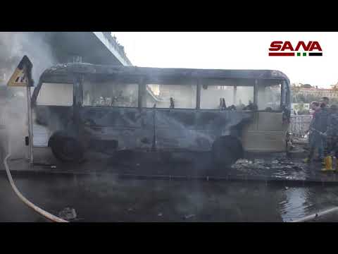 تفجير إرهابي استهدف حافلة مبيت عند جسر الرئيس بدمشق